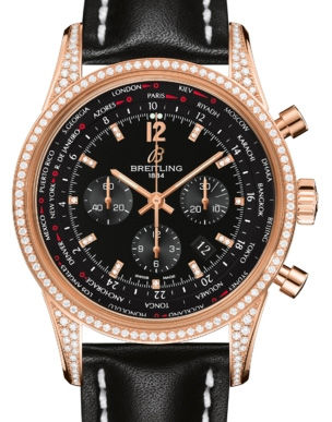Breitling Transocean Chronograph Unitime Red Gold Diamond Pilot RB0510U7 / BC75 / 441X watches perfect